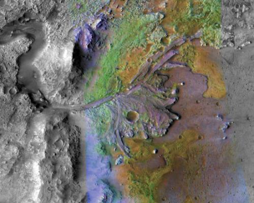 NASA的2020火星探测任务登陆地点：杰泽罗陨石坑。图片来源：NASA官网。