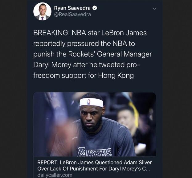 詹姆斯要求NBA联盟处罚莫雷是怎么回事？莫雷言论始末回顾