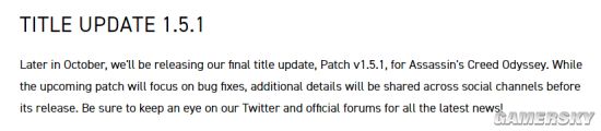 《AC奥德赛》将迎最后的内容更新 补丁本月上线 