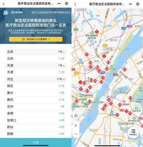 腾讯发布“全国发热门诊地图”：覆盖363个城市 微信入口在此