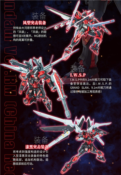 MG 1/100 空战型突击高达RM版(中国红) 全装备套装即将开定!