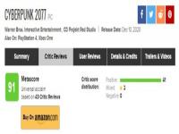 《赛博朋克2077》M站均分91分 众多媒体高分好评