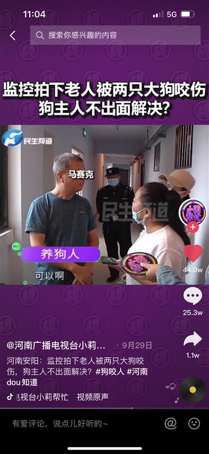 “狗咬老人事件”气哭记者，当地纪委介入，狗主人名字成政府官网十大热搜词