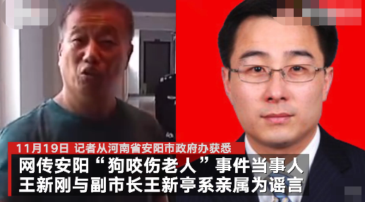 安阳市政府办回应狗咬老人事件：狗咬老人当事人与副市长是亲属系谣言