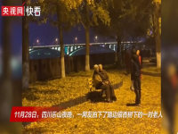 幸福了一辈子的爱情是什么样子？夜晚银杏树下一对老人相互依偎