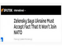 泽连斯基称不入北约是必须承认的事实 泽连斯基承认乌克兰无法加入北约