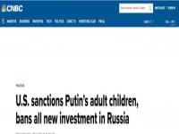 美方宣布将制裁女儿 美国宣布对俄罗斯新一轮制裁