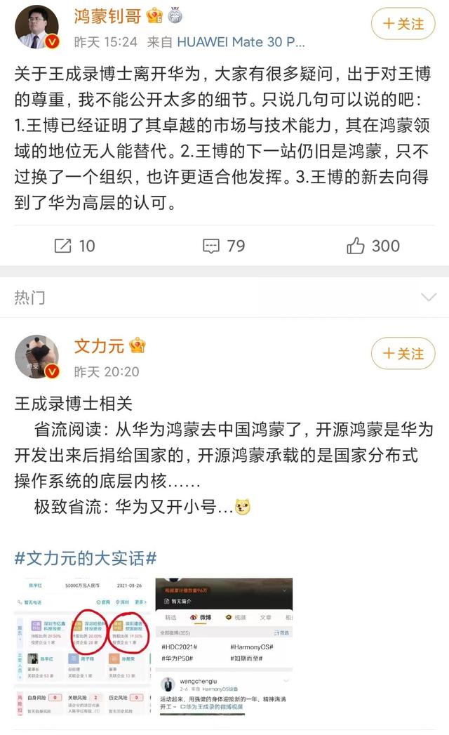 王成录被曝从华为离职  华为鸿蒙负责人王成录被曝已离职