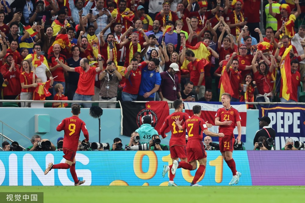 西班牙对哥斯达黎加历史战绩 西班牙7-0横扫哥斯达黎加