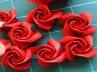 纸玫瑰花的折法,玫瑰花的详细折纸步骤，折纸玫瑰的过程图解