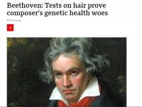 剑桥大学研究人员分析贝多芬头发 显示：他可能死于饮酒过量