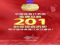 中国队亚运会共获得201金111银71铜 亚运会 金牌总数
