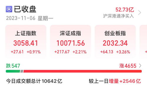 两市上涨个股超4600只_收盘丨创业板指涨3%，两市逾4600只个股上涨，成交额破万亿