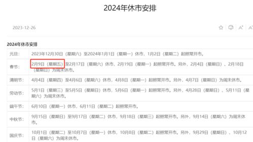 上交所发布2024年春节休市安排_上交所发布2024年春节休市安排