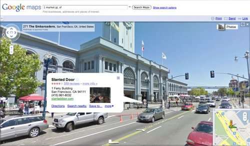 谷歌在街景中标注商户位置和商户信息
