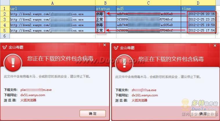 金山毒霸查杀新病毒：不法游戏网站定时传播盗号木马