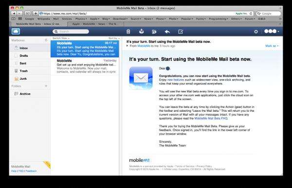 体验苹果的邮箱和其他在线服务 - Mobile Me