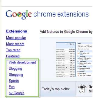 Chrome 扩展中心增加分类，方便查找