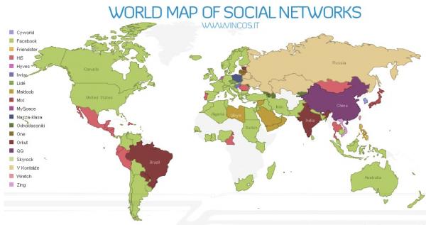 Vincos发布2010年世界社交网络地图