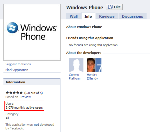 Windows Phone 7设备连接到facebook