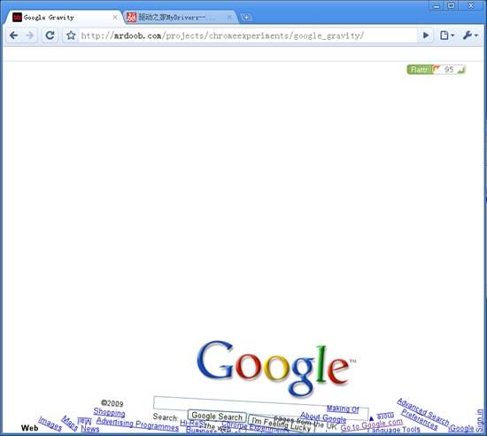 体验Chrome重力效果 Google Gravity上线