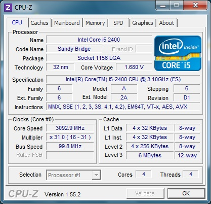 CPU-Z 新版1.55.2 Beta