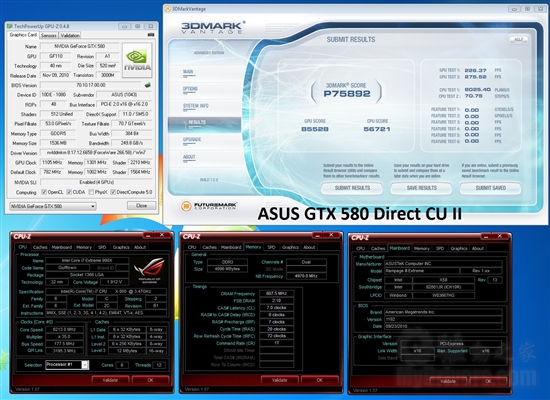 GTX 580四路狂飙连刷3DMark Vantage记录