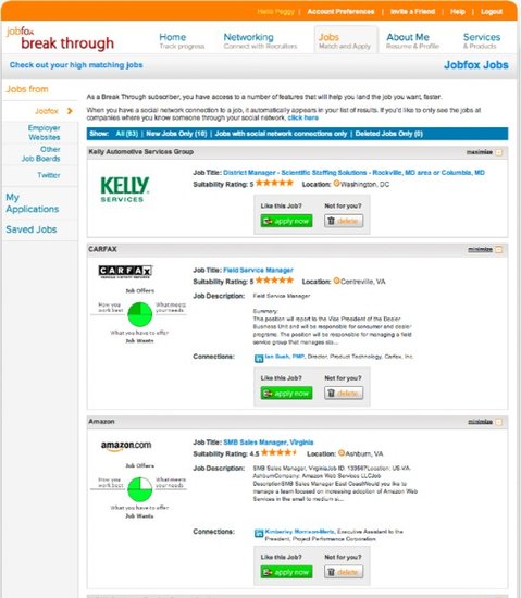 Jobfox网上招聘社交专用网络 