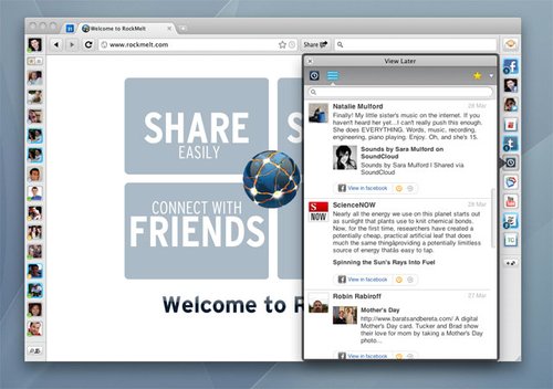 社交网络浏览器RockMelt发布Beta 2版