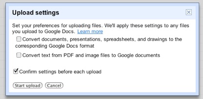 Google Docs 开始启用全新文件上传流程