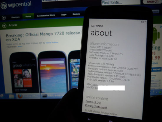 Windows Phone 7 Mango RTM build 7720 已经泄漏