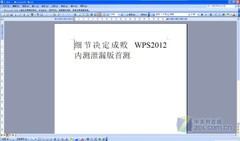 细节决定成败 WPS2012内测泄漏版首测