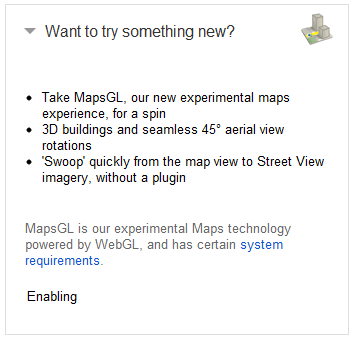 桌面版 Google Maps 开始测试用 WebGL 袒 flash 技术