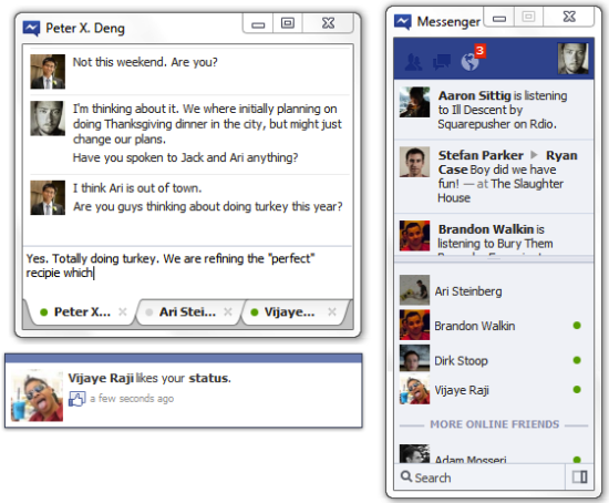 Facebook内测Windows 7桌面聊天工具