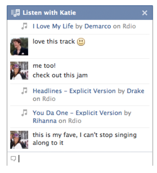 Facebook推出同步收听音乐功能聊天室(图)