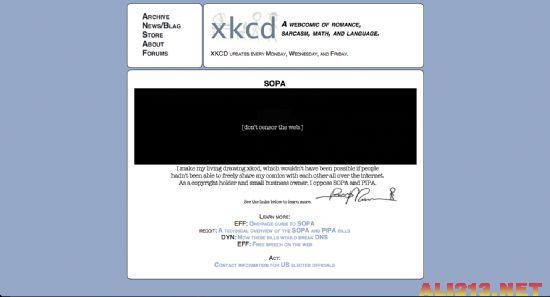 围观吧！这就是反SOPA互联网“黑幕”抗议行动