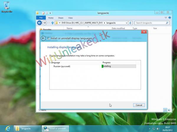 Windows 8 Release Preview语言包安装截图曝光