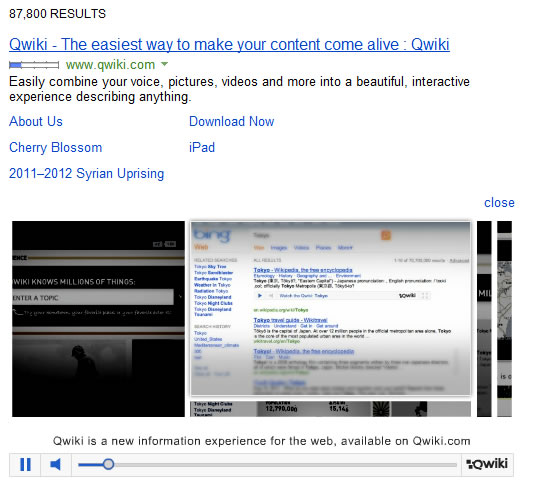 Bing新创意：将Qwikis整合其中