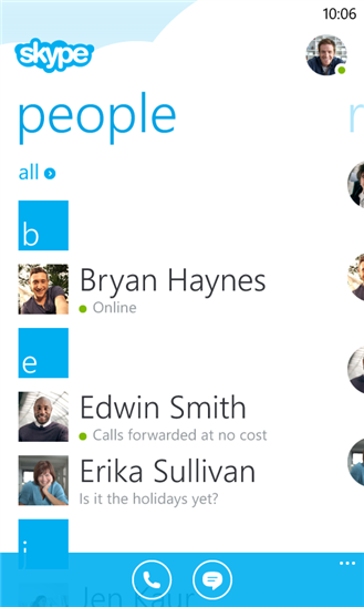 微软WP8平台预览版本Skype发布 不在线也可通话
