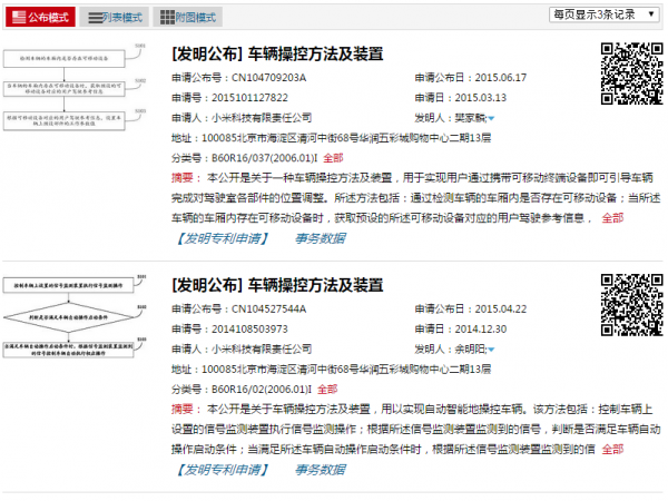 小米多项汽车相关专利曝光 真要做汽车了?