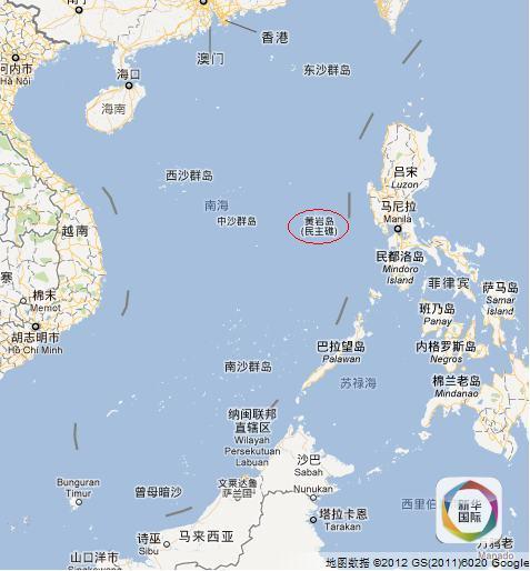 谷歌移除地图服务上中文标注的“黄岩岛” 改为民主礁