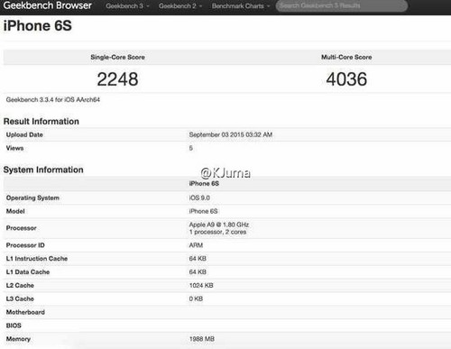 iPhone 6s跑分曝光 像素密度为488ppi第2张图