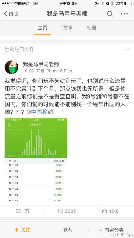 网曝中移动偷跑流量：没装SIM卡还跑几百兆