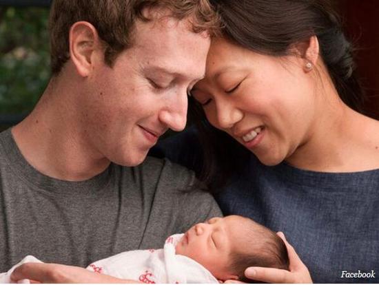 Facebook创始人喜得千金 宣布捐出99%资产做慈善