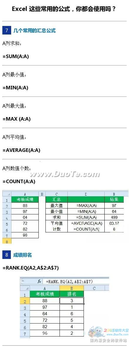 实用教程：Excel常用公式的使用方法