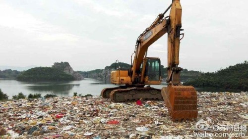 上海垃圾偷倒苏州 据说是倒入了太湖西山岛【水污染图片】