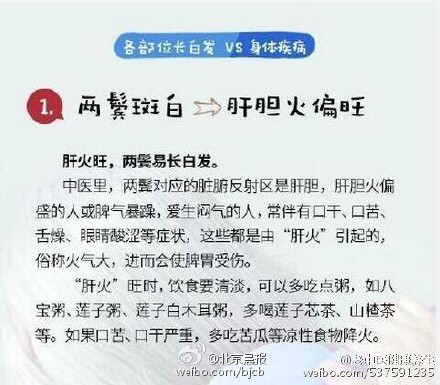 白发吃什么变黑发？为什么头发会变白？不同部位头发变白寓意身体哪里出了问题？