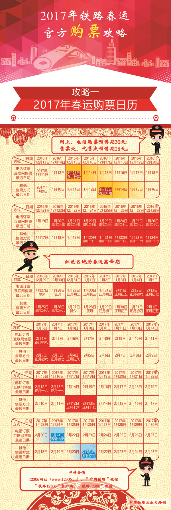 2017春运火车票今日开抢 铁路部门12306官方抢票攻略【视频】