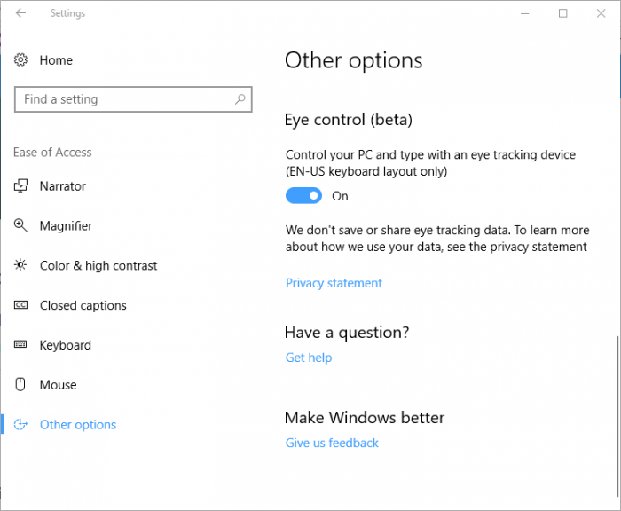 Windows 10 Build 16257发布：支持眼球交互操作