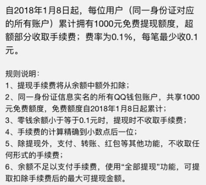 qq钱包提现要手续费吗？附2018最新手续费详情